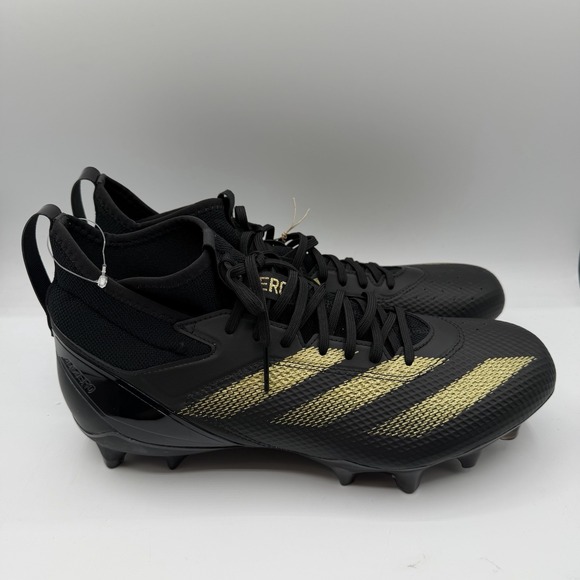 Adidas Adizero Impact Football Cleats Mens 11.5 Black Gold Shoes IF2486 NWT‎